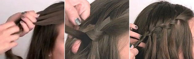 Плетение косы водопад на разную длину волос