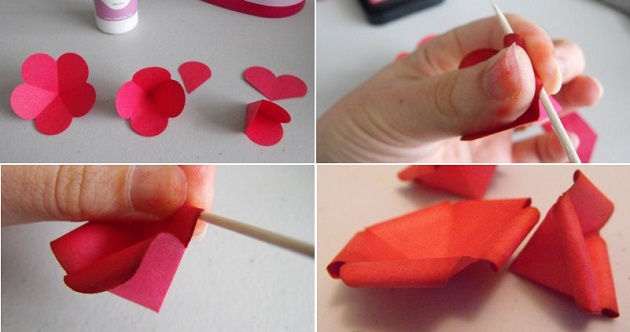 Как делать розу из бумаги