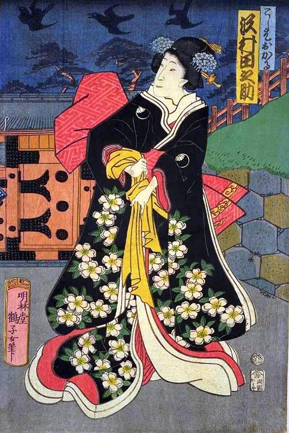 актер кабуки с канзаши
